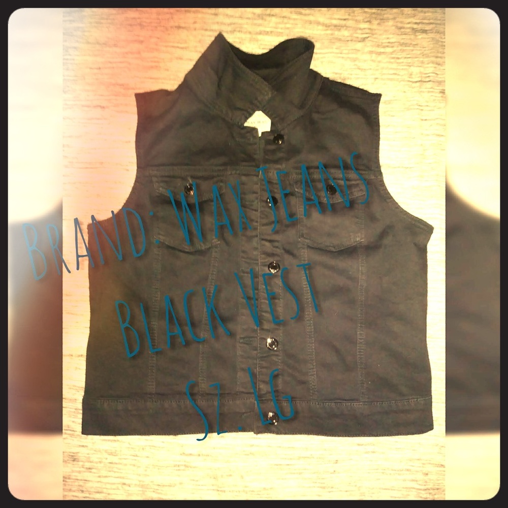 Black denim vest